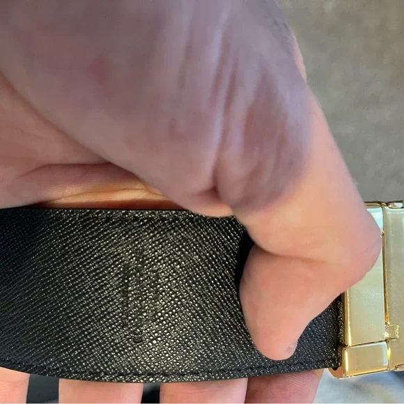 MCM Bold Red Belt with Gold Buckle